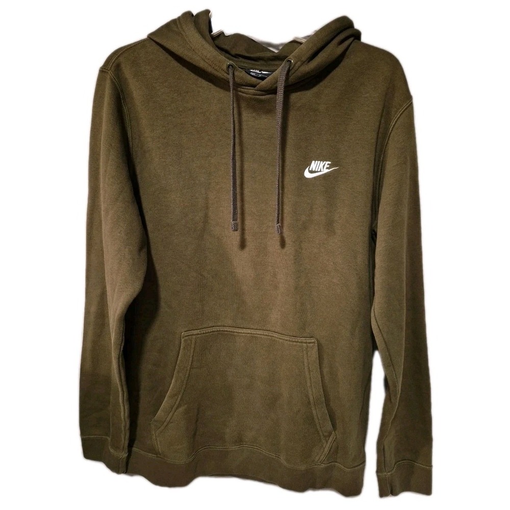 Nike Hoodie Men Medium Army Green Pullover Sweatshirt Athletic Casual Streetwear